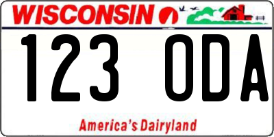 WI license plate 123ODA