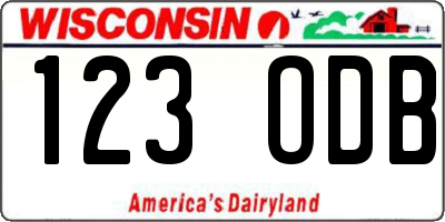 WI license plate 123ODB
