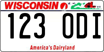 WI license plate 123ODI