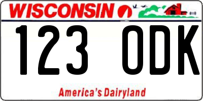 WI license plate 123ODK