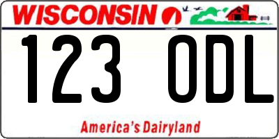WI license plate 123ODL