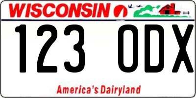 WI license plate 123ODX