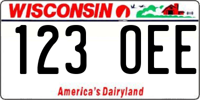 WI license plate 123OEE