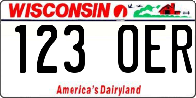 WI license plate 123OER