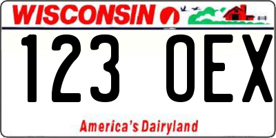 WI license plate 123OEX