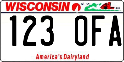 WI license plate 123OFA