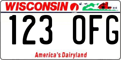 WI license plate 123OFG