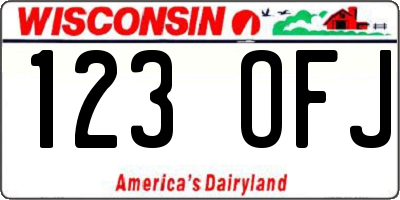 WI license plate 123OFJ