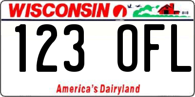 WI license plate 123OFL