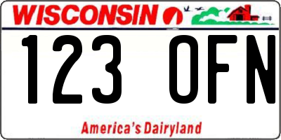 WI license plate 123OFN