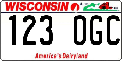 WI license plate 123OGC