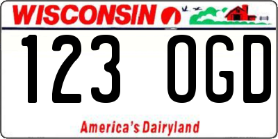 WI license plate 123OGD
