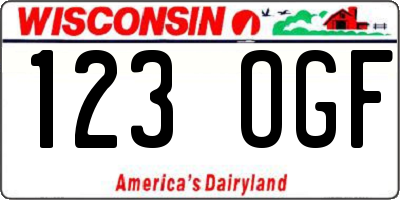 WI license plate 123OGF