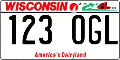 WI license plate 123OGL