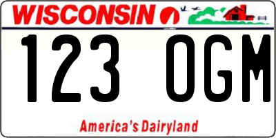 WI license plate 123OGM