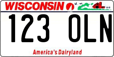 WI license plate 123OLN