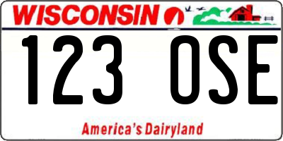 WI license plate 123OSE