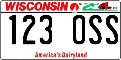 WI license plate 123OSS