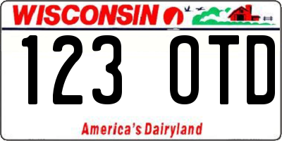 WI license plate 123OTD