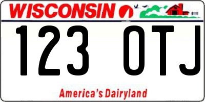 WI license plate 123OTJ