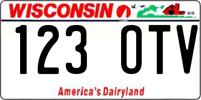 WI license plate 123OTV