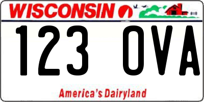 WI license plate 123OVA