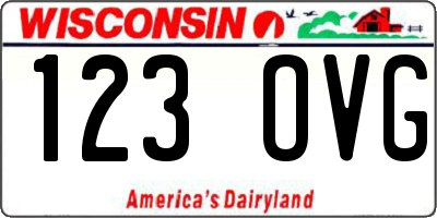WI license plate 123OVG