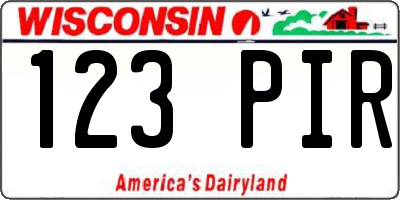 WI license plate 123PIR