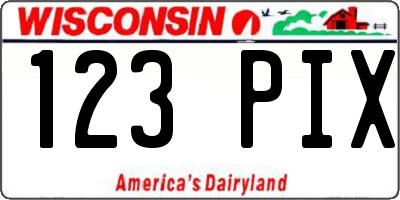 WI license plate 123PIX