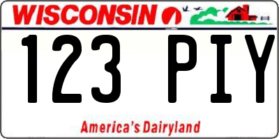 WI license plate 123PIY