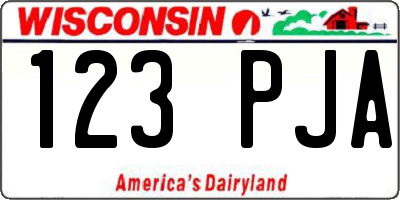 WI license plate 123PJA