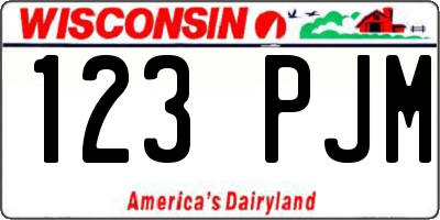 WI license plate 123PJM
