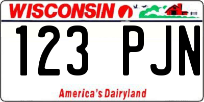 WI license plate 123PJN