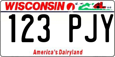 WI license plate 123PJY