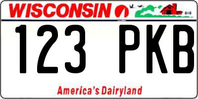 WI license plate 123PKB