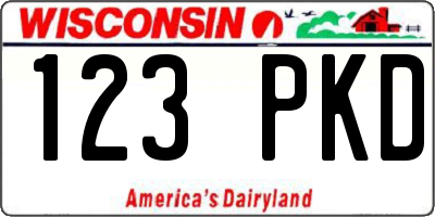 WI license plate 123PKD