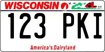 WI license plate 123PKI