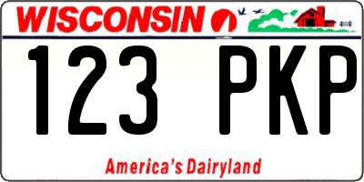 WI license plate 123PKP