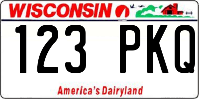 WI license plate 123PKQ