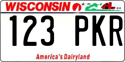 WI license plate 123PKR