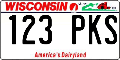WI license plate 123PKS