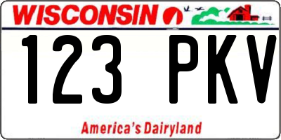WI license plate 123PKV