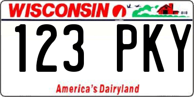 WI license plate 123PKY