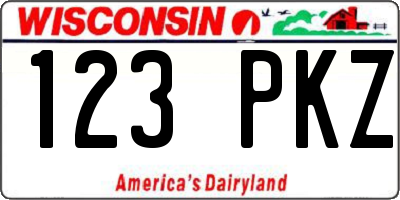 WI license plate 123PKZ