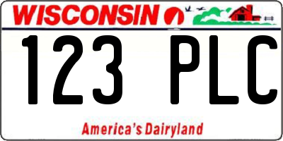 WI license plate 123PLC