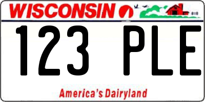 WI license plate 123PLE