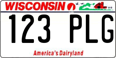 WI license plate 123PLG