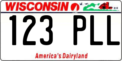 WI license plate 123PLL