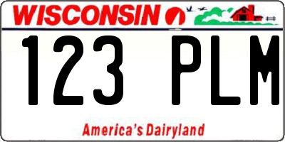 WI license plate 123PLM