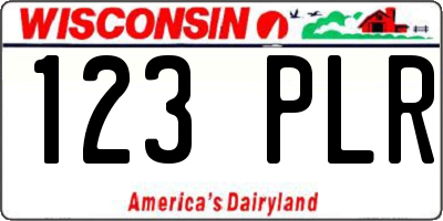 WI license plate 123PLR